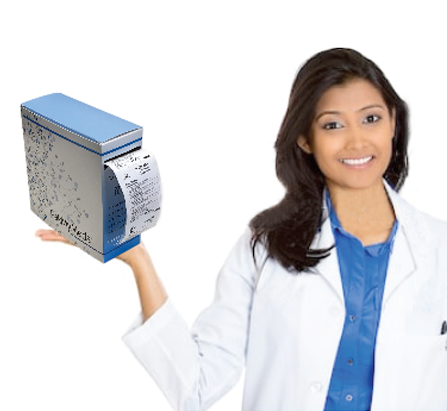 pharmacist with PakMyMeds box
